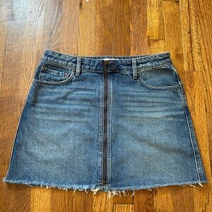 We The Free Blue Denim Mini Skirt